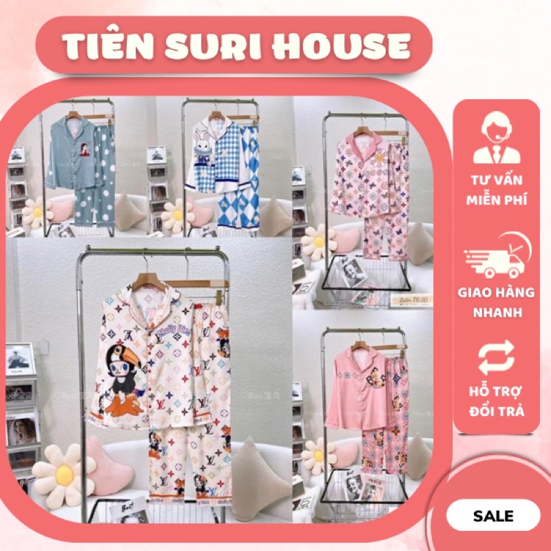 Đồ Bộ Pyjama Tay Dài Lụa Latin Thiết Kế Cao Cấp Booboo P2- Tiên Suri House
