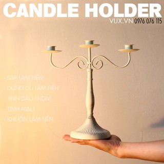 Chân đế nến thép - chân đế cắm nến cổ điển phong cách châu âu - đạo cụ chụp ảnh cưới trang trí decor retro vintage