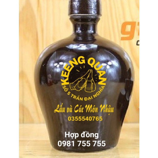 Bình Rượu,Chum Rượu Càn Long Bát Tràng men sần 500ml - Giá rẻ