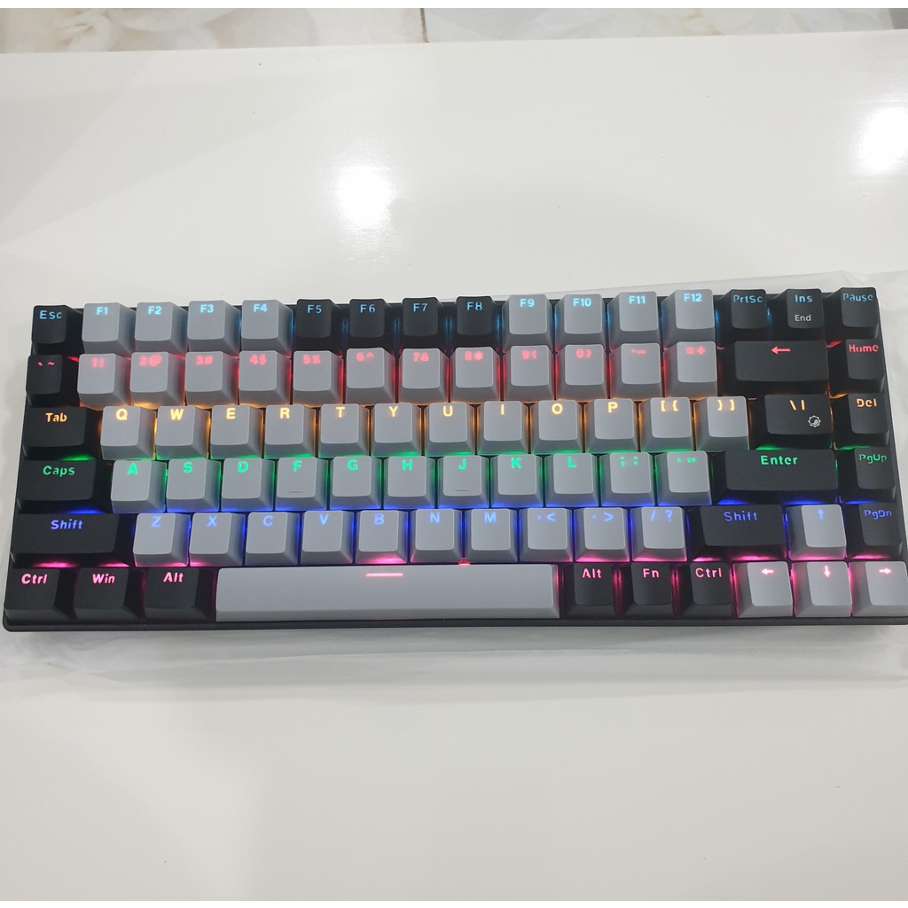Bàn Phím Cơ Không Dây Bluetooth RF84 Led RGB Blue Switch  84 Phím Laptop Tablet Android IOS