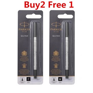 Parker quink refill rollerball - black blue - fine - medium