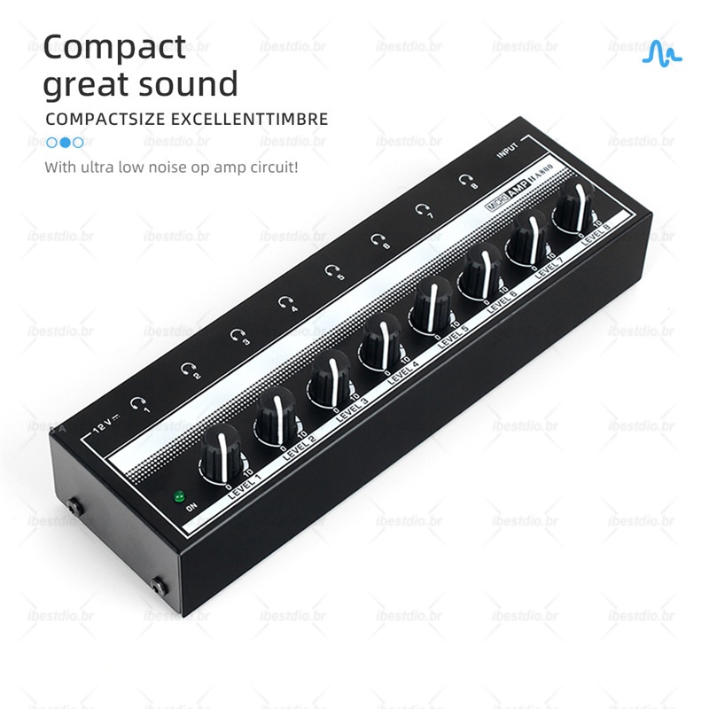 Ultra Thiết Bị Khuếch Đại Âm Thanh Mini 4 / 8 Kênh Chuyên Dụng Cho Tai Nghe