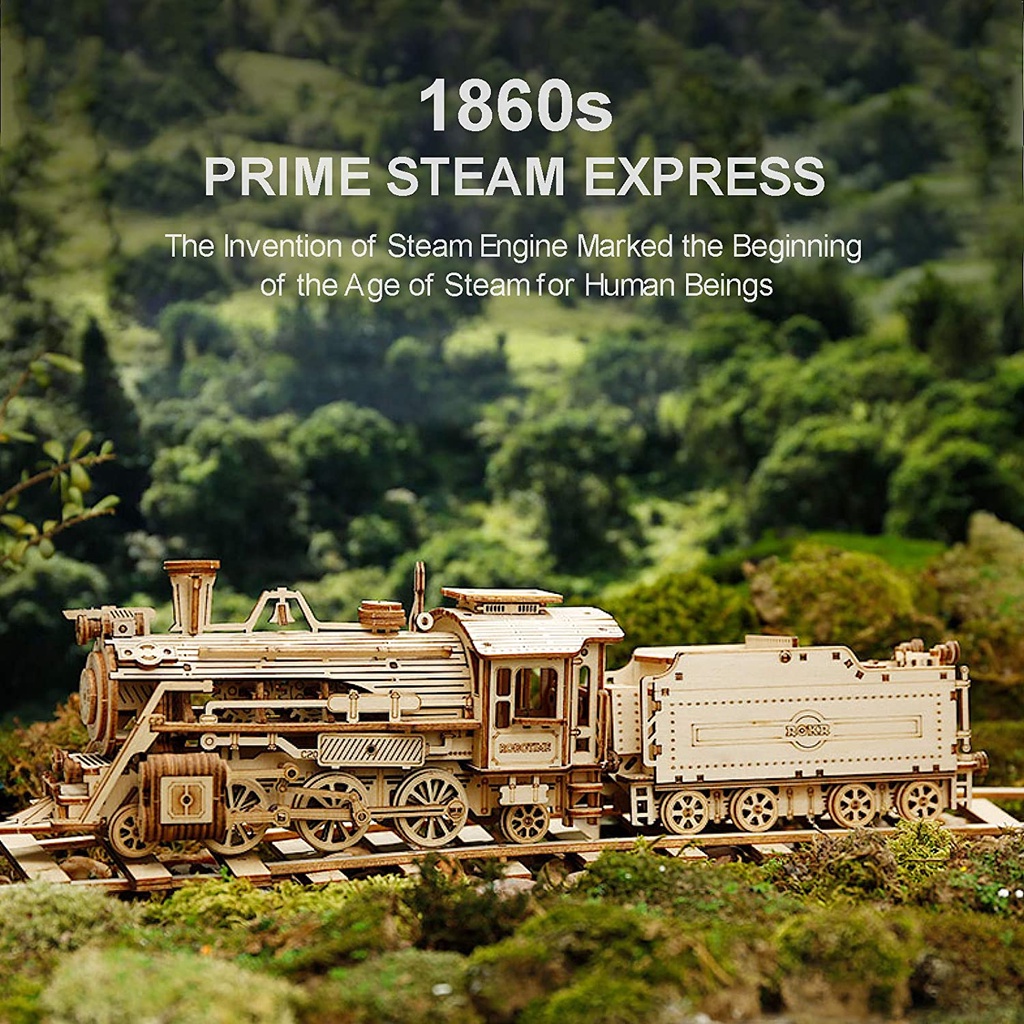 Đồ Chơi Lắp Ráp DIY Bằng Gỗ 3D ROBOTIM Mô Hình Xe Lửa Hơi Nước Prime Steam Express MC501 Tỷ lệ 1:80 Quà Tặng Trang Trí