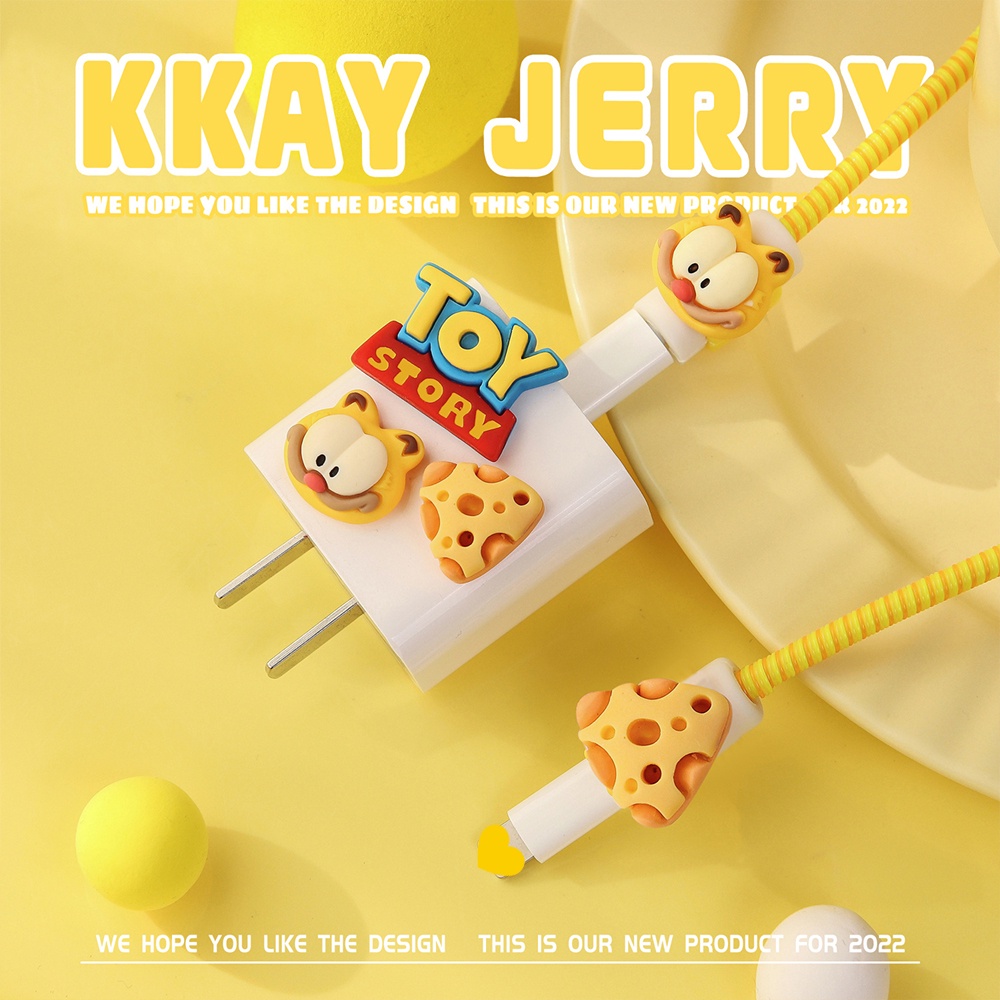 Phụ Kiện Bảo Vệ Dây Cáp Sạc Họa Tiết Hoạt Hình Dễ Thương Cho Điện Thoại Samsung