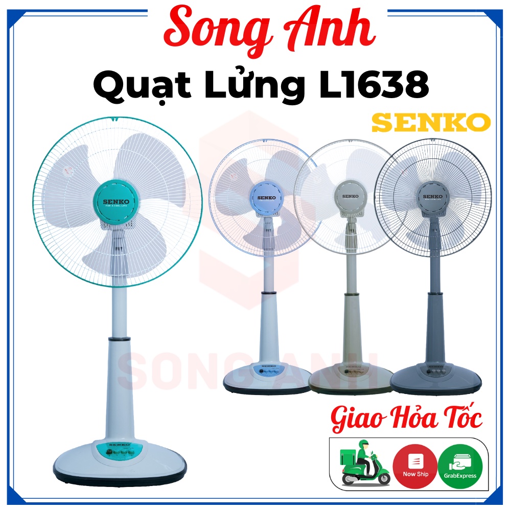 Quạt Lửng Senko L1638 - Quạt Điện Cây Đứng Lỡ 3 Mức Tốc Độ Gió, Làm Mát Nhanh Chóng, Không Ồn - BH 12 Tháng - Chính Hãng