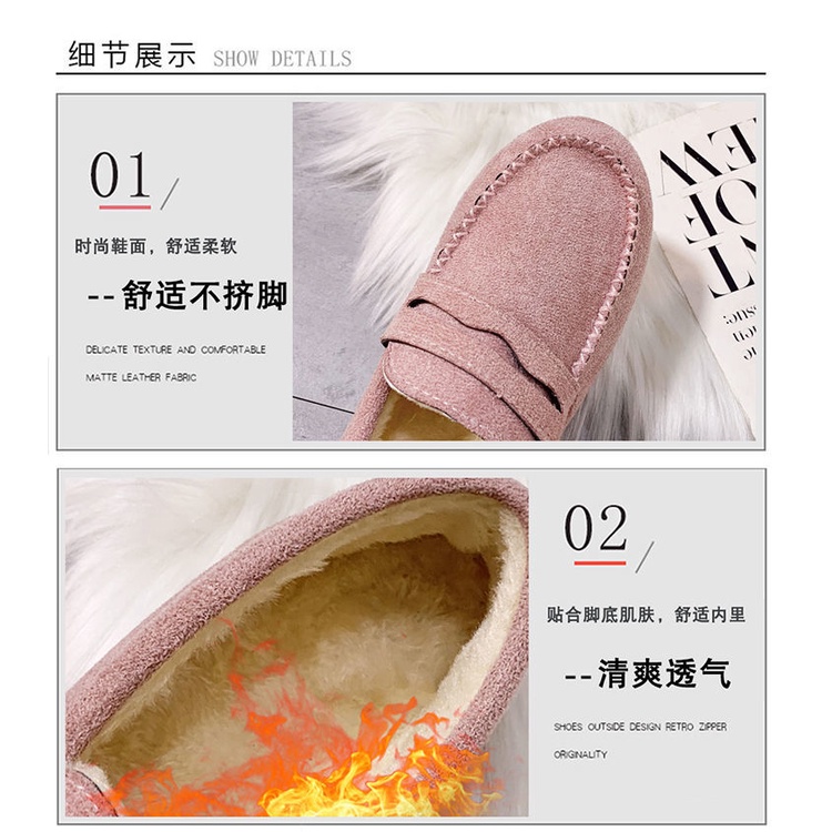 Giày Lười Đế Mềm Bằng Vải Cotton Lót Nhung Thời Trang Thu Đông Cho Mẹ Bầu