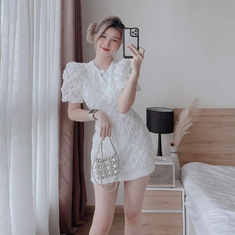 Đầm dự tiệc ren cao cấp hở lưng cột nơ Angle Dress