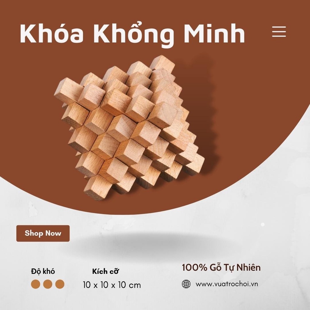 Đồ Chơi Gỗ Thông Minh Cho Trẻ Em - Khóa Gỗ Natural Big Pine A04