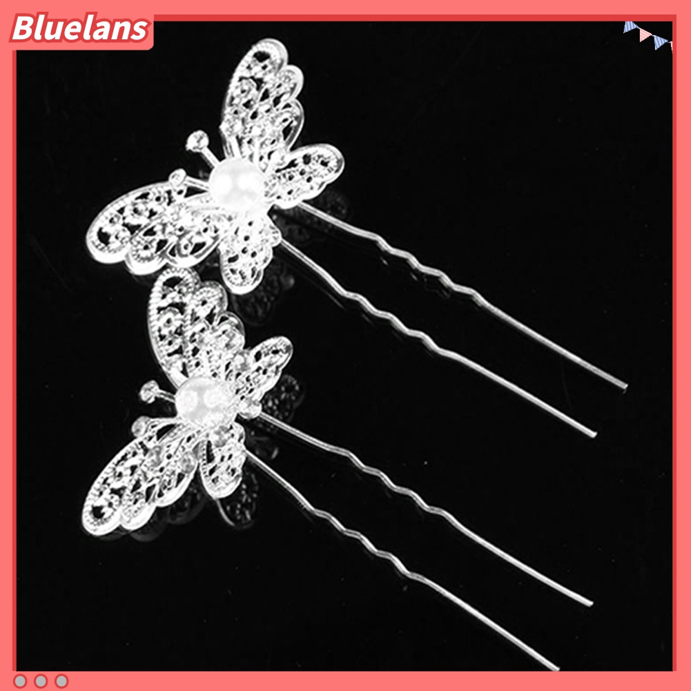 Set 6 Trâm Cài Tóc Chữ U Hình Bướm Dành Cho Cô Dâu