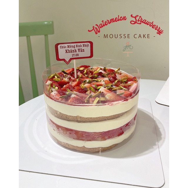 Watermelon Strawberry Cake - Bánh Kem Dưa Hấu Dâu (Đặt trước 1 ngày)