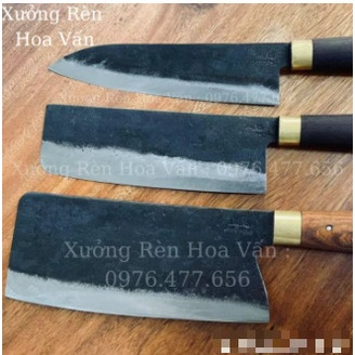 Bộ dao 3 món, Bộ dao làm bằng thép nhíp ô tô cao cấp - Bộ Dao Thép Nhíp Khâu 100%