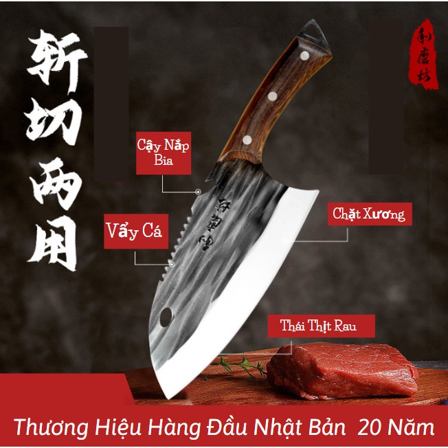 Dao chặt xương nhà bếp cao cấp nhật bản thiết kế thép không gỉ chuyên dùng để chặt thái siêu sắc đa năng