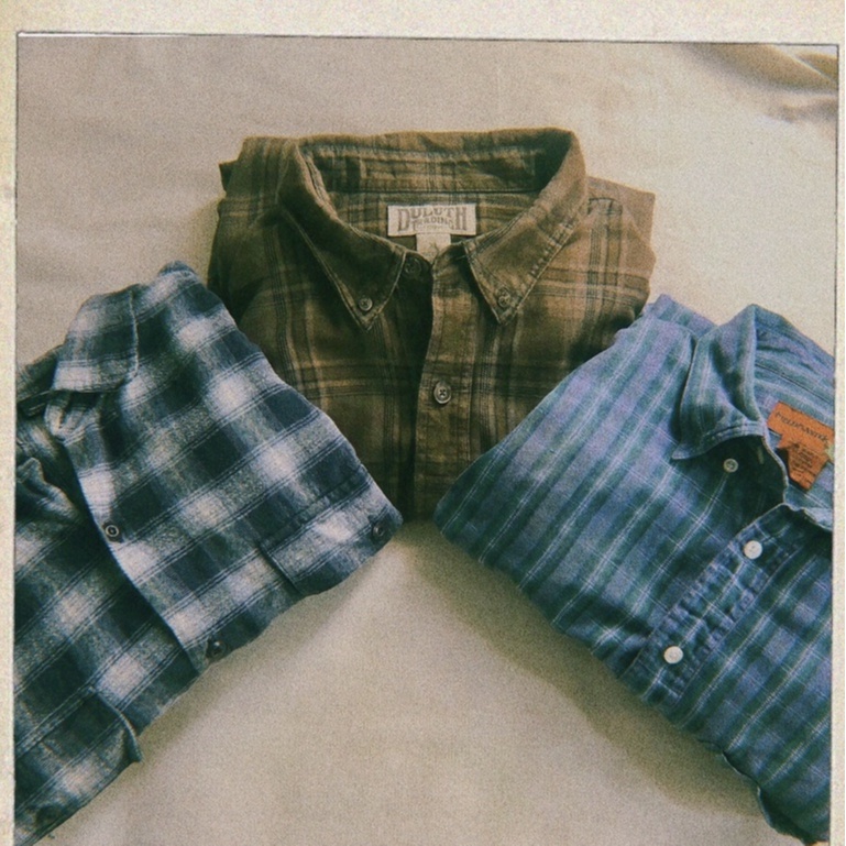 Áo sơ mi kaki kẻ secondhand (2hand) vintage