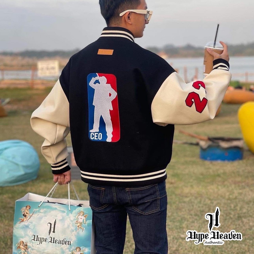 Áo varsity jacket DONCARE A Few Good Kid màu đen bản cao cấp, Áo khoác bóng chày nam nữ thêu hình họa tiết form rộng