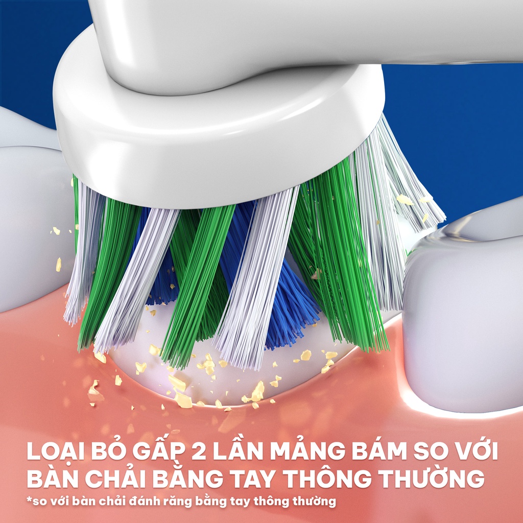 Đầu Bàn Chải Điện ORAL-B CrossAction (2 cái) loại bỏ thêm đến 100% mảng bám