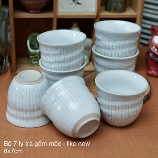Ly gốm mộc uống trà - gốm sứ nhật bản
