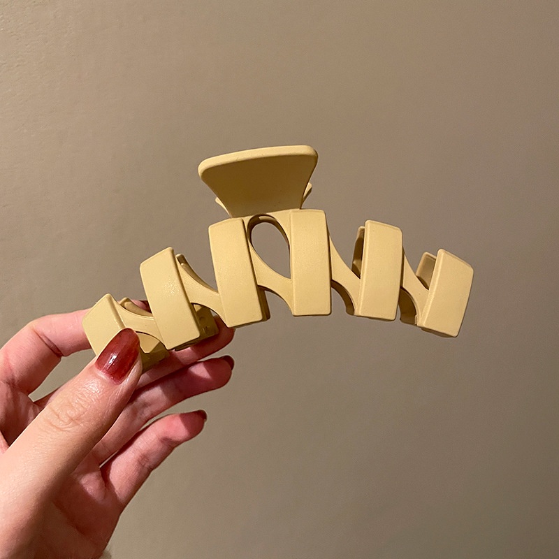 Kẹp Tóc Acrylic Họa Tiết Hình Học Đơn Giản Phong Cách Hong Kong Cổ Điển Thời Trang Dễ Phối Đồ Cho Nữ