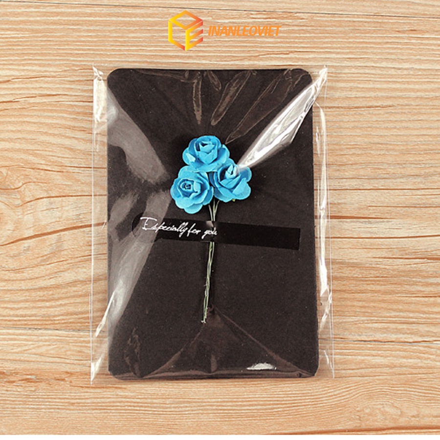 Thiệp Chúc Mừng Sinh Nhật / Lễ Hội / Giáng Sinh Đính Hoa Khô Kiểu Vintage gấp đôi kích thước 9.5x14.5cm