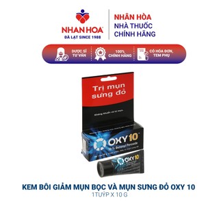 Kem bôi giảm mụn bọc và mụn sưng đỏ oxy 10 tuýp 10g
