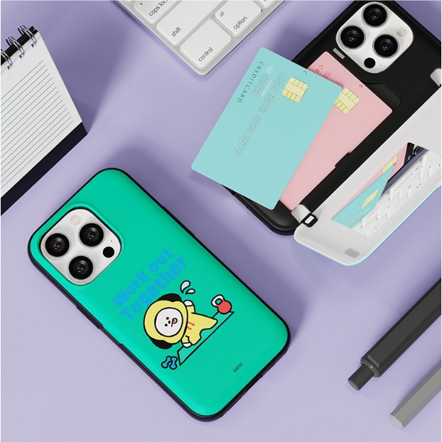 Ốp Điện Thoại Họa Tiết Bt21 Có Ngăn Đựng Thẻ Từ Tính Cho Iphone 14 14Pro Iphone13 13Pro Max 13Mini Iphone12 Iphone11