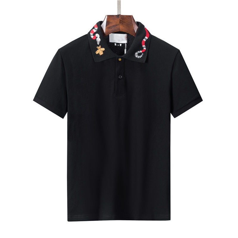 Gucci Correct Nam Ve Áo Áo polo Nhỏ Ong Rắn Thêu Áo Thun Ngắn Tay Nam Mùa Hè Áo Thun Công Sở Thường Ngày Slim-Fit