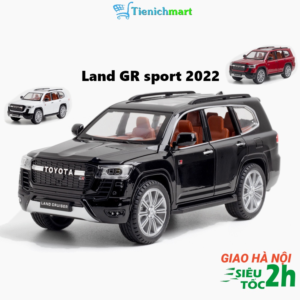 Xe ô tô mô hình Toyota LAND CRUISER GR sport 2022 tỷ lệ 1:24 thân hợp kim, mở full cửa có đèn âm thanh cót chạy đà