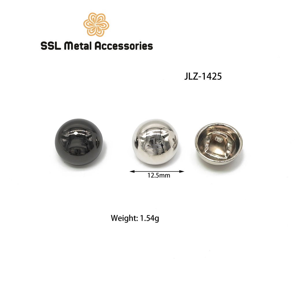 Set 5 Cúc áo nút áo kim loại thời trang hình tròn trắng đen dành cho áo vest, áo dạ Alloy button JLZ-1425 12.5mm (Q3-6)