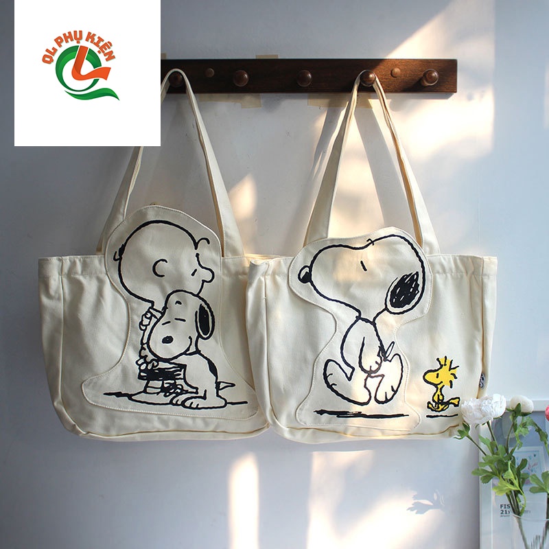 Túi vải tote Snoopy đeo vai