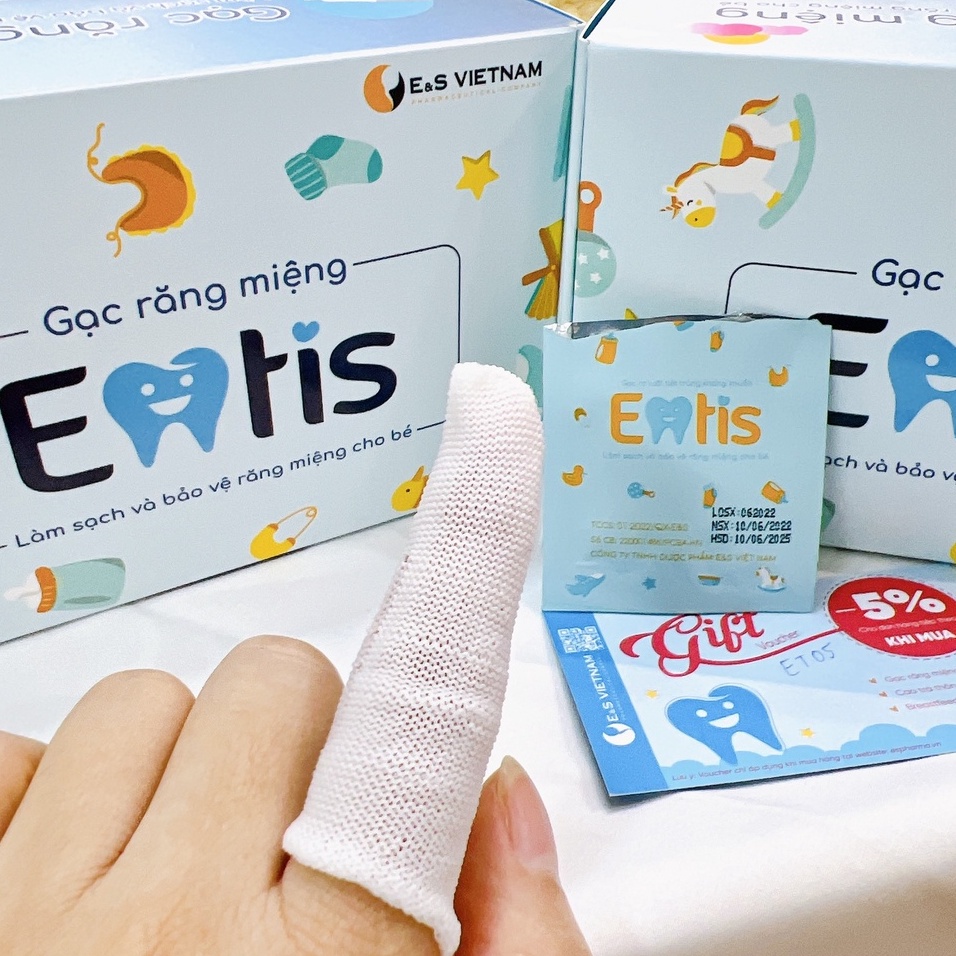 Gạc Rơ Lưỡi - Gạc Răng Miệng EMTIS - Vệ Sinh Nướu Lưỡi Cho Trẻ Sơ Sinh, Trẻ Em - Phòng Ngừa Sâu Răng, Sốt Mọc Răng Ở Trẻ