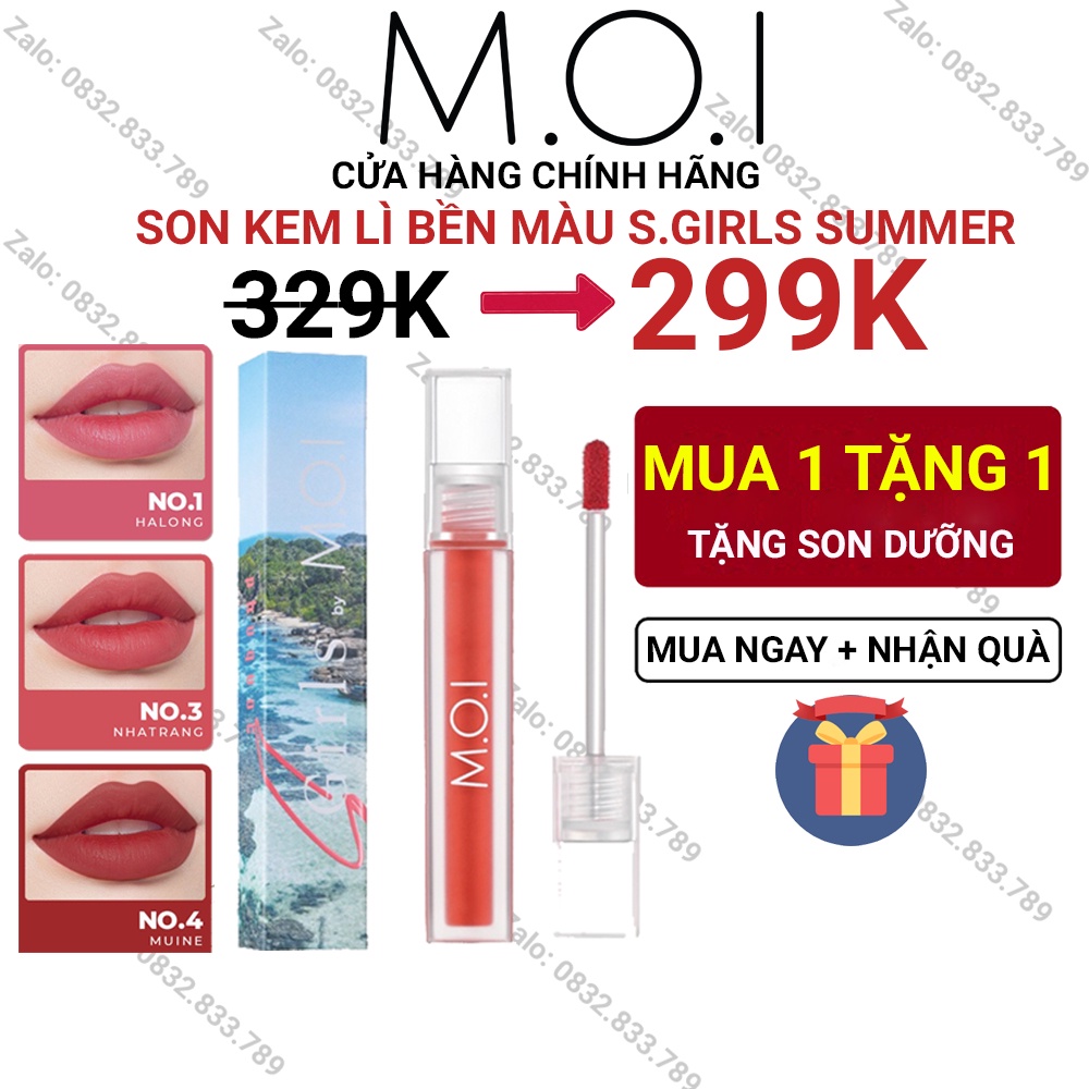 Son Kem Lì Hồ Ngọc Hà MOI Cosmetics SGIRLS SUMMER - bền màu lâu trôi không lem【CAM KẾT HÀNG CHÍNH HÃNG®】