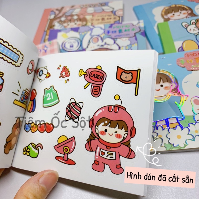 Quyển Sticker 24 Tờ Hình Dán Trang Trí Sổ Lưu Niệm Hoạ Tiết Hoạt Hình Dễ Thương-ST050