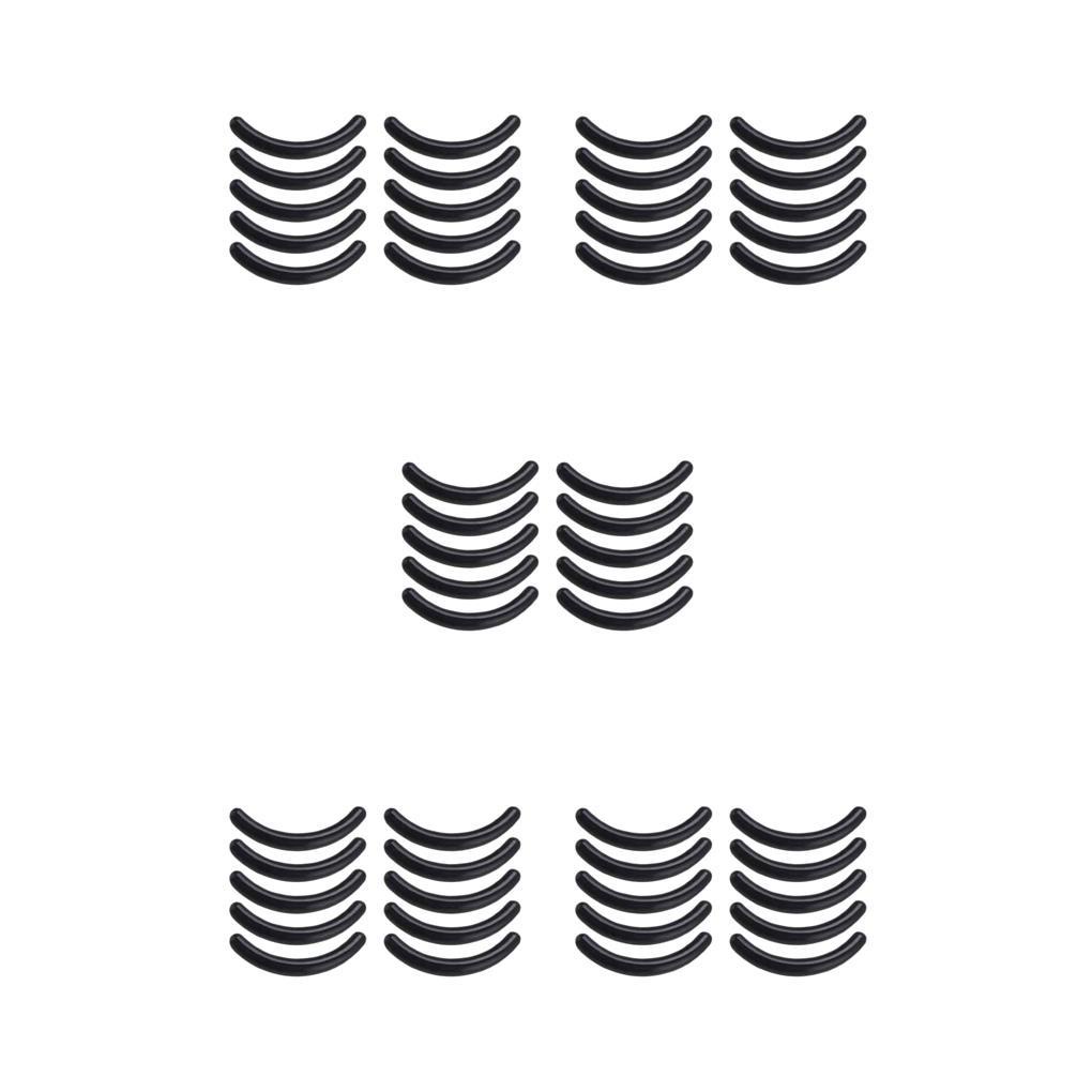 Set 5 Miếng Đệm Cao Su Màu Đen Kháng Khuẩn Thay Thế Kẹp Bấm Cong Mi Cho Nữ