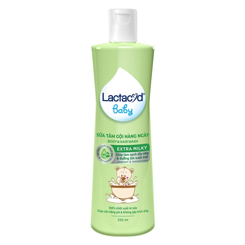 Sữa tắm gội cho bé Lactacyd Milky 250ml và 500ml - Bảo vệ và nuôi dưỡng da và tóc bé vượt trội