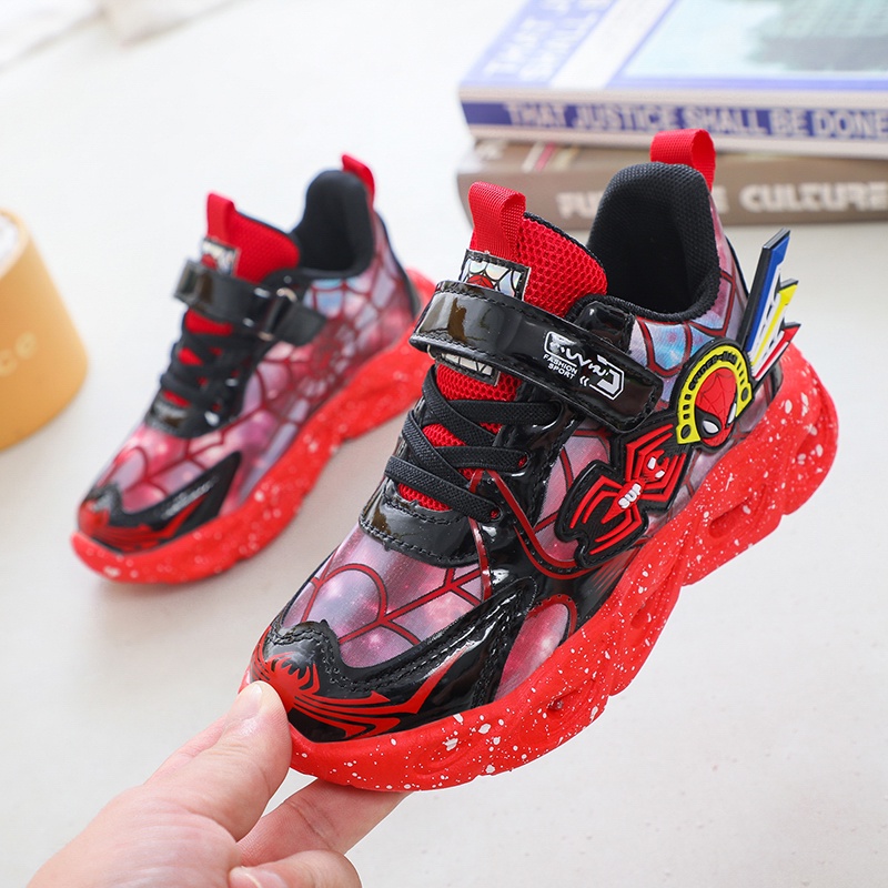 💘 giày thể thao bé trai  💘 giày  đế mềm thoáng khí  💘 chống trượt  thoải mái  thời trang 💘 giày chạy bộ hình người nhện Cho Bé