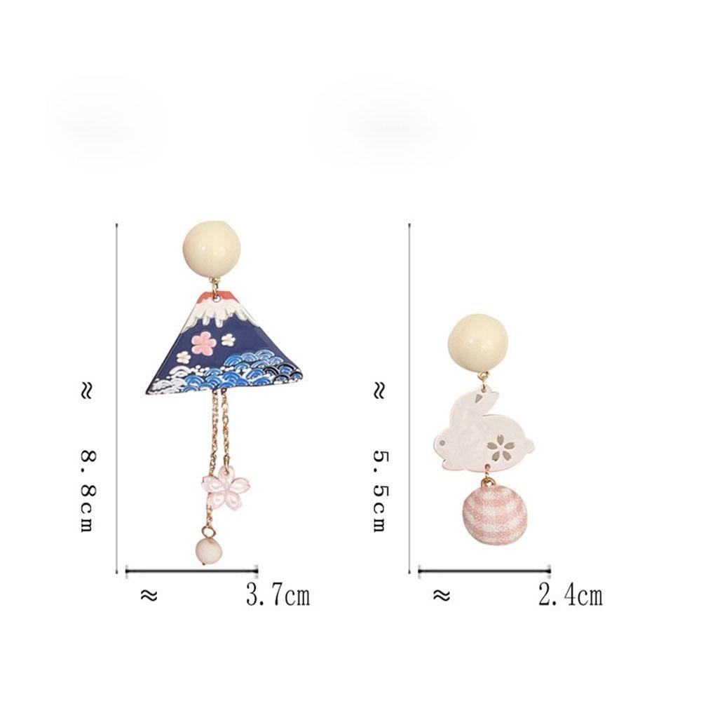 Khuyên Tai Thả Mặt Trăng Và Thỏ Cá Tính Cho Nữ