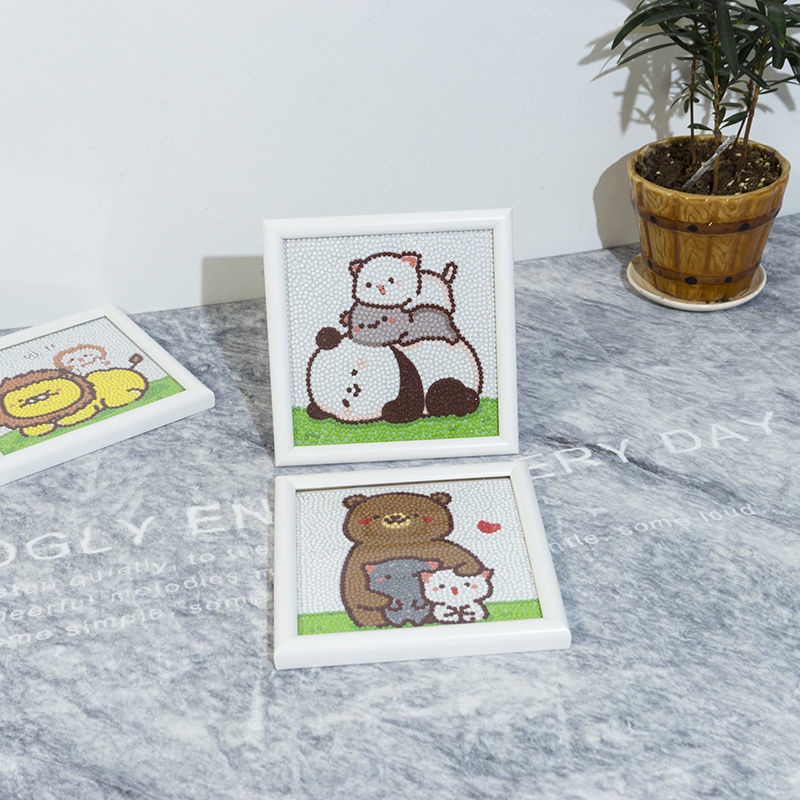 Bộ Tranh Đính Đá Tự Làm Họa Tiết Động Vật Hoạt Hình Cho Bé