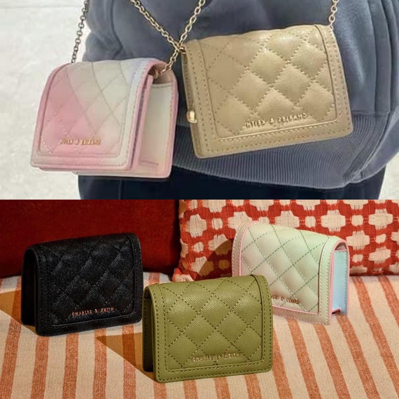 Ví cê ca kèm dây đeo chéo các bản chất da trơn + dạ + cói đan  kèm hộp 0995-1