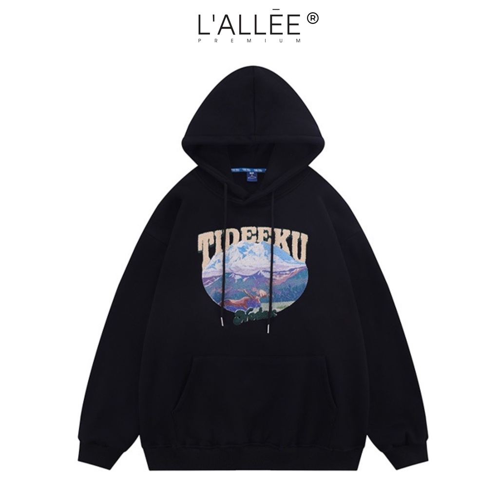 Áo khoác Hoodie nỉ Nam họa tiết Tideeky by Lallee.Design áo nỉ có mũ form rộng chuẩn Unisex chất vải nỉ dày dặn HD106