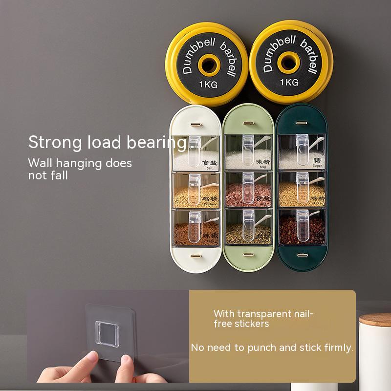 Hộp Đựng Gia Vị Gắn Tường Chống Ẩm Chống Côn Trùng Sức Chứa Lớn Sang Trọng Cho Nhà Bếp