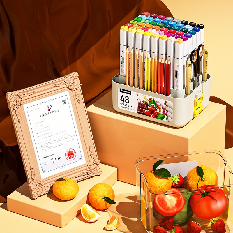 Bút Màu Marker Hai Đầu Guangbo cao cấp - Bộ Bút Marker Chuyên Nghiệp Tô Màu Manga Anime Mỹ Thuật Guangbo - GUBH02252