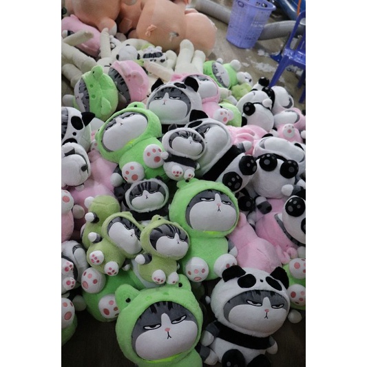 Gấu bông mèo hoàng thượng cosplay ếch, gấu bông mèo ếch, mèo thỏ