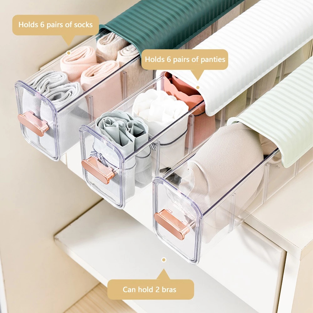 Hộp Đựng Đồ Lót / Gia Vị Tự Dính Trong Suốt Có Thể Tháo Rời Đa Năng Cho Phòng Ngủ / Nhà Bếp