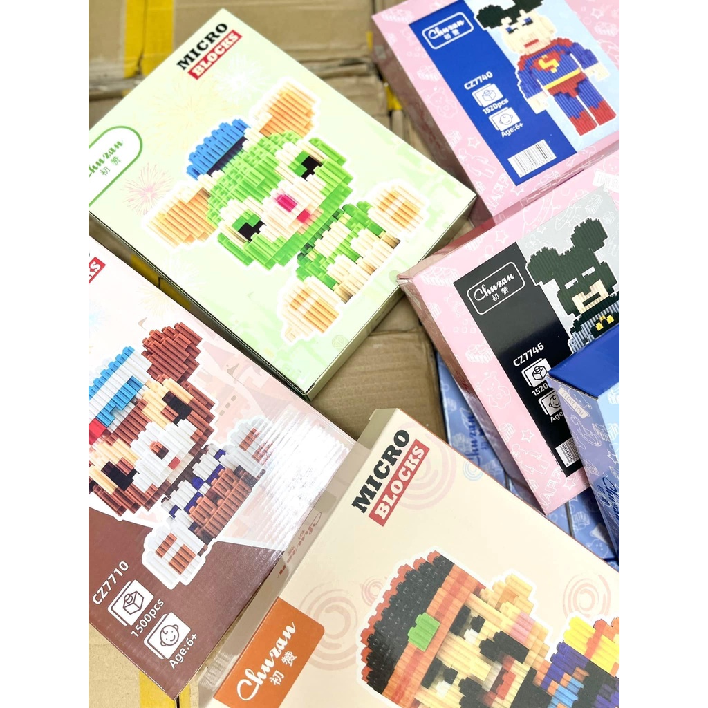 Lego size trung đồ chơi lắp ráp cho bé 1520 miếng đồ chơi xếp hình 3d hoạt hình dễ thương