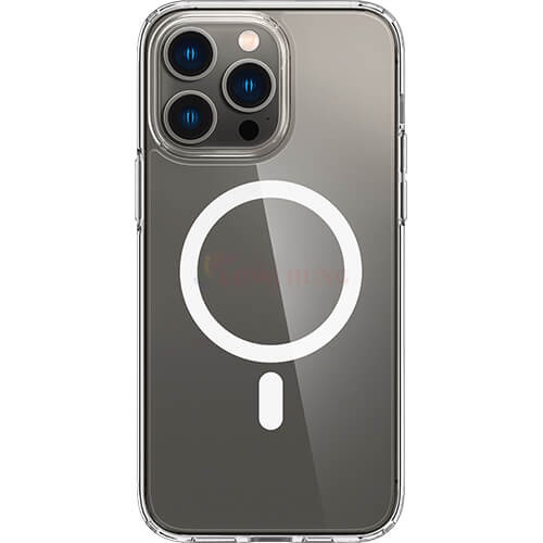 Ốp lưng chống sốc hỗ trợ sạc không dây Magsafe Spigen Crystal Hybrid Magfit iP 14 Series - Hàng chính hãng