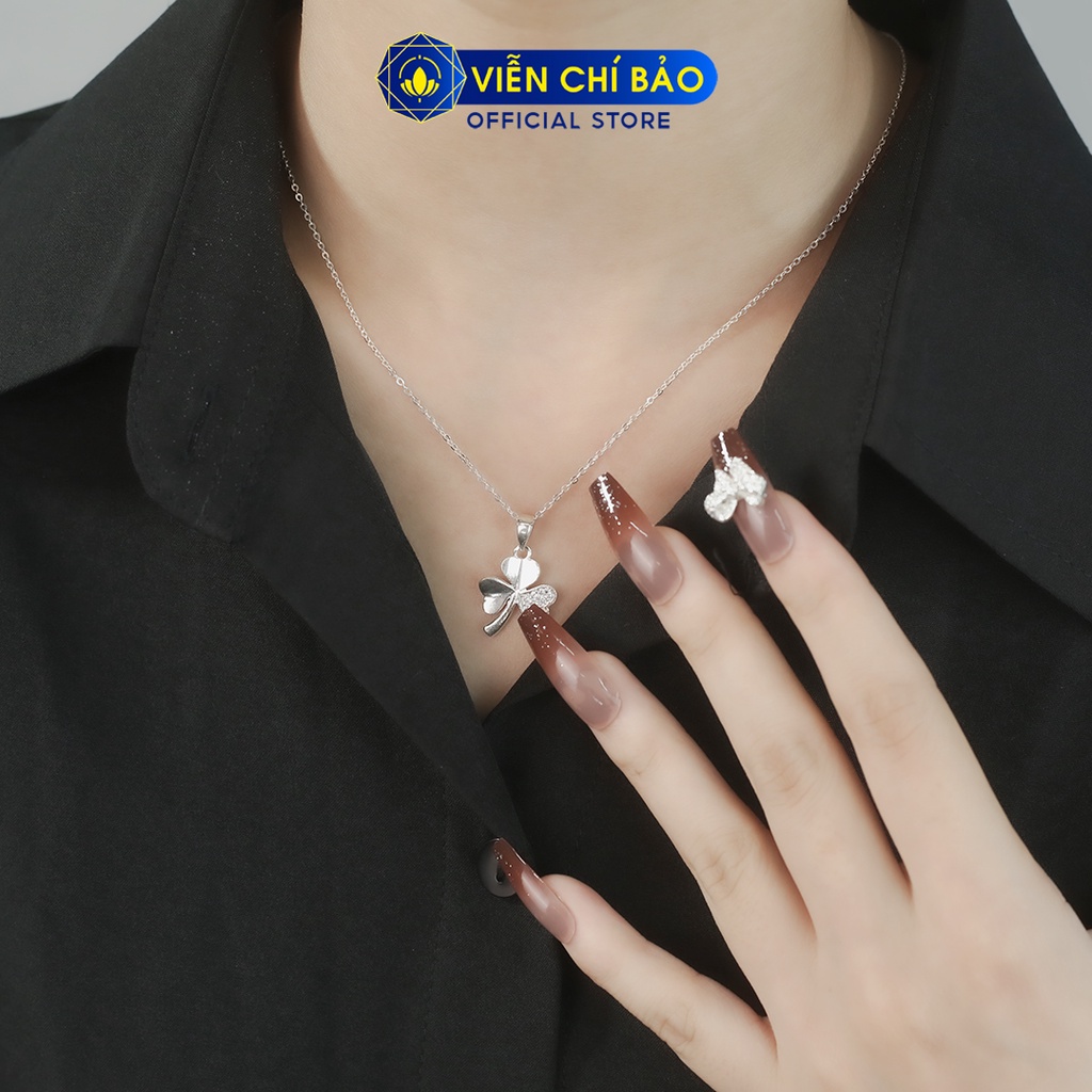 Dây chuyền bạc nữ mặt cỏ 3 lá New chất liệu bạc 925 thời trang phụ kiện trang sức Viễn Chí Bảo D400760