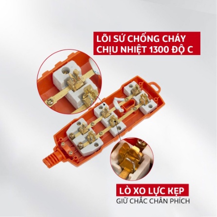 Ổ Cắm Điện Lõi Sứ Chịu Nhiệt Sopoka, Công Suất Lớn, Siêu Chịu Tải 3000W, Dây Dài 3m-5m, Model T3-T5-3000W