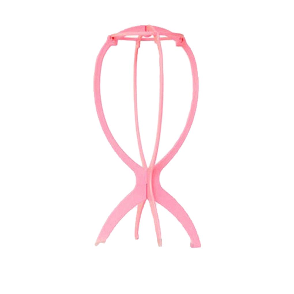 Giá Đỡ Tóc Giả Bằng Nhựa Màu Hồng Có Thể Gấp Gọn Tiện Lợi