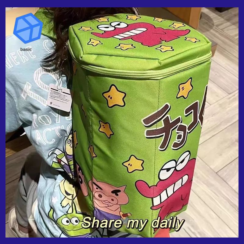 Ba Lô Đi Học Hình Cậu Bé Bút Chì Shin-Chan Siêu Nhân Dễ Thương Có Khóa Kéo ins Dễ Phối Đồ