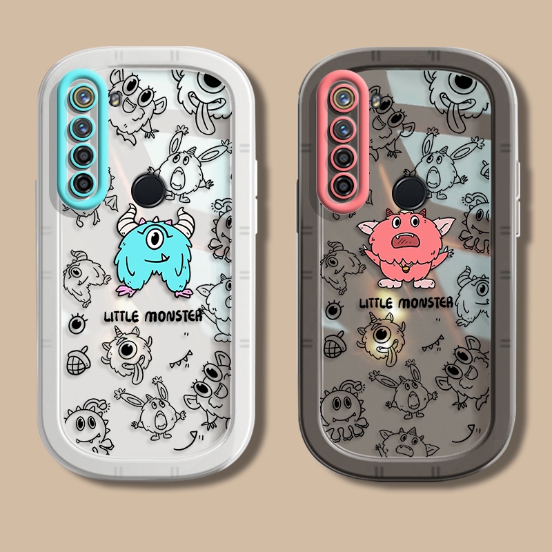 Ốp Điện Thoại Silicon Mềm Bo Viền Chống Sốc Màu Kẹo Hình Quái Vật Nhỏ Màu Macaron Cho Realme 5 5s 5i 6 PRO 7i C17 9i