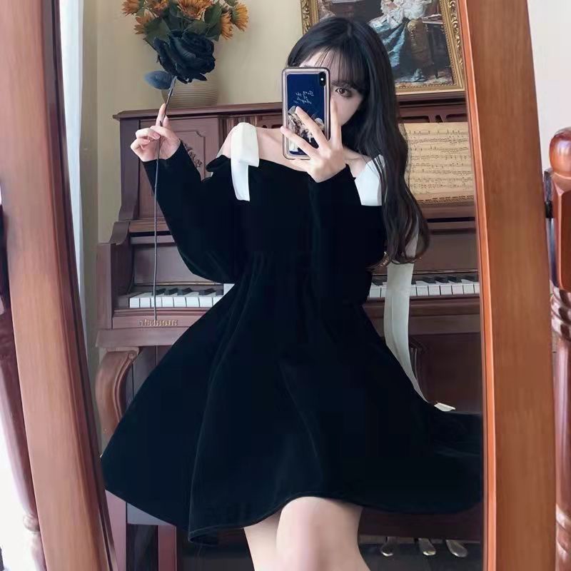 XIYUYI Đầm Chữ a Phong Cách hepburn Pháp Cổ Điển Thời Trang Xuân Thu Cho Nữ